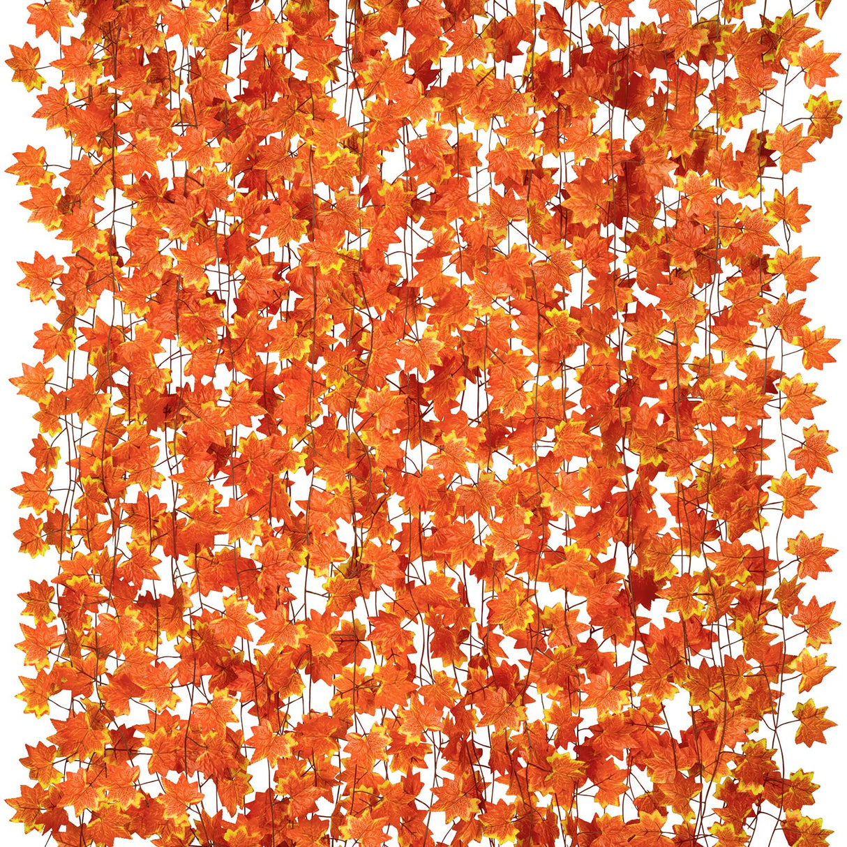 CQURE 36 Pack Fall Leaf Garland,Artificial Fall Vines Autumn Garland Fall Maple Leaves Thanksgiving Decor for Home Wedding Fireplace Christmas