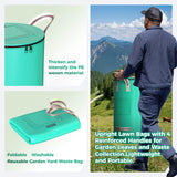 SPONDWILD 32 Gallon Outdoor Garden Waste Bag, Reusable Lawn Bag, Green