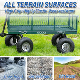 GICOOL 4.10/3.50-4" Tire and Wheel, 10" Pneumatic Tire, 4 Pack, with 2 1/4" Offset Hub, 5/8" Axle Bore Hole, Sealed Bearings for Hand Truck Trolley Dolly Garden Wagon Cart Wheel Replacement