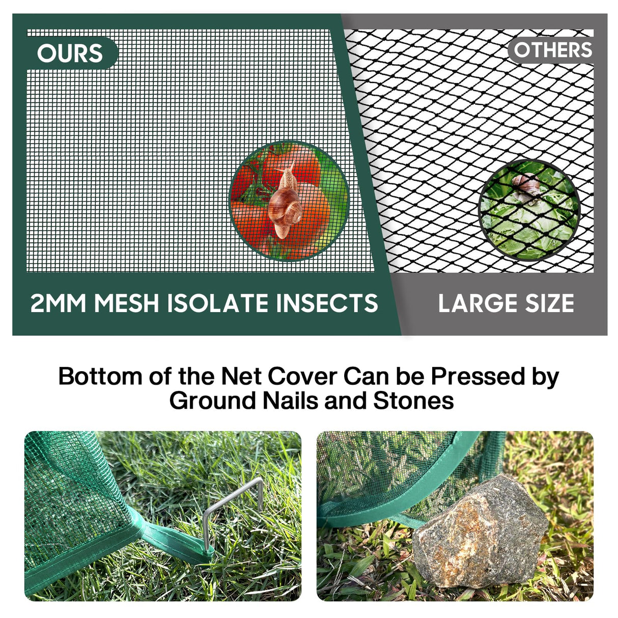 Pop Up Mesh Plant Cover, 35x35x38'' Garden Netting for Insect Protection