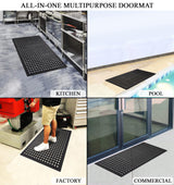 A1 Home Collections New All Purpose Anti Fatigue Versatile Rubber Floor Mat with Drain Holes, Workplace Mat, Restaurant Kitchen Mat, Bar Area Mat, Commercial, Industrial Anti Fatigue Mat 24x36 Inches