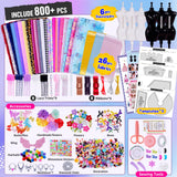 ONE TO FOUR 800+Pcs Fashion Designer Kits for Girls with 6 Mannequins - Girls Fashion Design Craft Kit, Sewing Kit for Kid 8-12, Birthday Christmas Gifts for Teens Girl 6 7 8 9 10 11 12