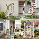 63 Inch White Metal Pipe Garden Trellis Support Fence Frame for Climbing
