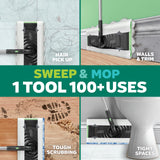 Swiffer Sweep & Mop Deluxe 2-in-1 Floor Mopping and Sweeping Kit, Multi-Surface Kit for Floor Cleaning, Kit Includes 1 Sweeper Device, 5 Heavy Duty Dry Sweeping Cloths, 6 Heavy Duty Wet Mopping Cloths