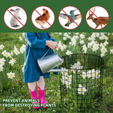 6 Sets of DIY Metal Plant Protectors from Deer, Garden Fencing Animal Barrier Size 11.8 * 12.9 inches, Mesh Plant Cage Chicken Wire Cloche for Plants with Stakes and Nylon Cables