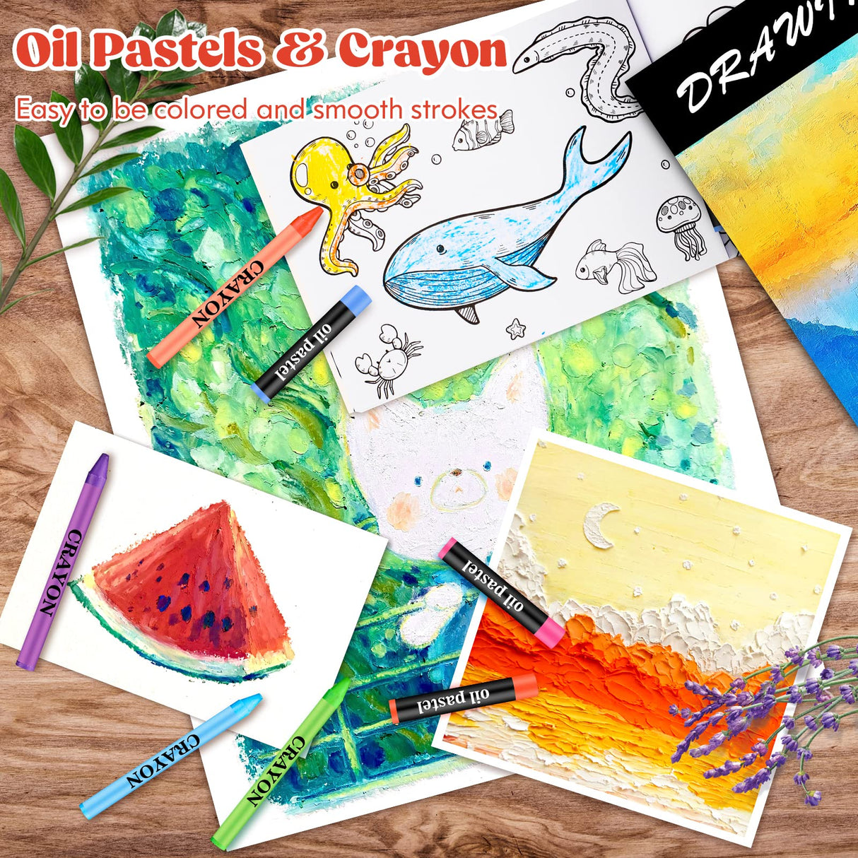 Caliart Art Supplies, 153-Pack Deluxe Art Set in Wooden Case, Crafts Drawing Painting Kits with 2 A4 Sketch Pads, Coloring Book, Stocking Stuffers Christmas Gifts for Teens Girls Kids Artists