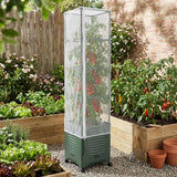 4 Pcs Garden Bird Netting Plant Cover for Square Tomato Cage, 59" x 17.7" Insect Bird Barrier Tomato Cage Net with Zipper & Drawstring, Tomato Trellis Netting Protection Cover for Protecting Plants