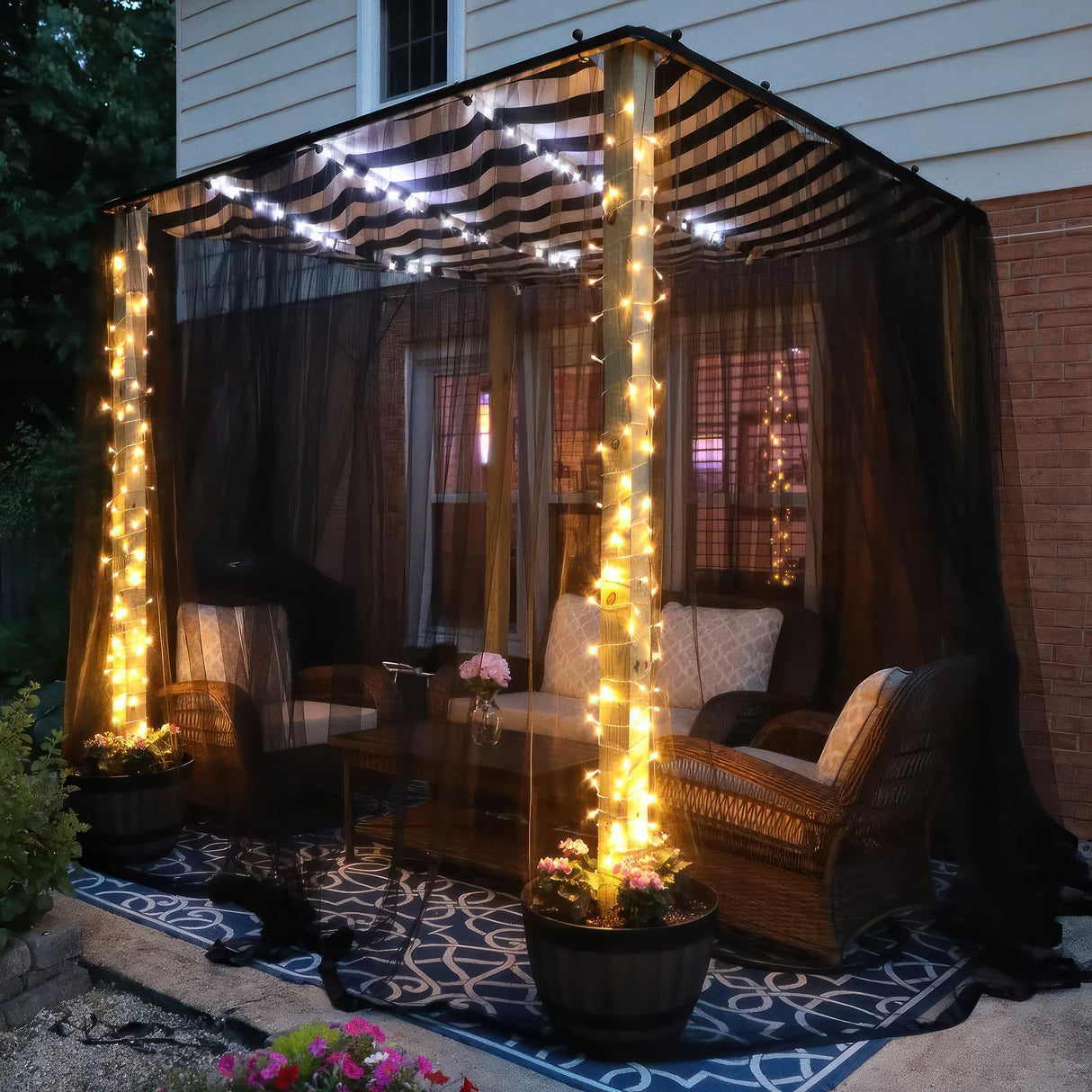 Black DIY Mosquito Net Fabric | 10x10 FT Netting | Insect Cover for Garden