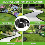 Landscape Edging, Garden Edging Border No Dig 2" Tall x 20'with 20 Stakes, Plastic Edging for Landscaping Border - Easy Install & Cut, Flexible for Flower Beds, Lawn, Yard, Paver