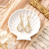 Two Tone Twisted Drop Earrings for Women Gold and Silver Dangle Earrings