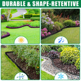 YUYIUS Landscape Edging Border - 1.5”x40’ Garden Edging Border with 40 Stakes, No Dig Lawn Edging for Landscaping for Garden Bed, Thickened Top Edge Flexible Flower Bed Border Edging for Outdoor