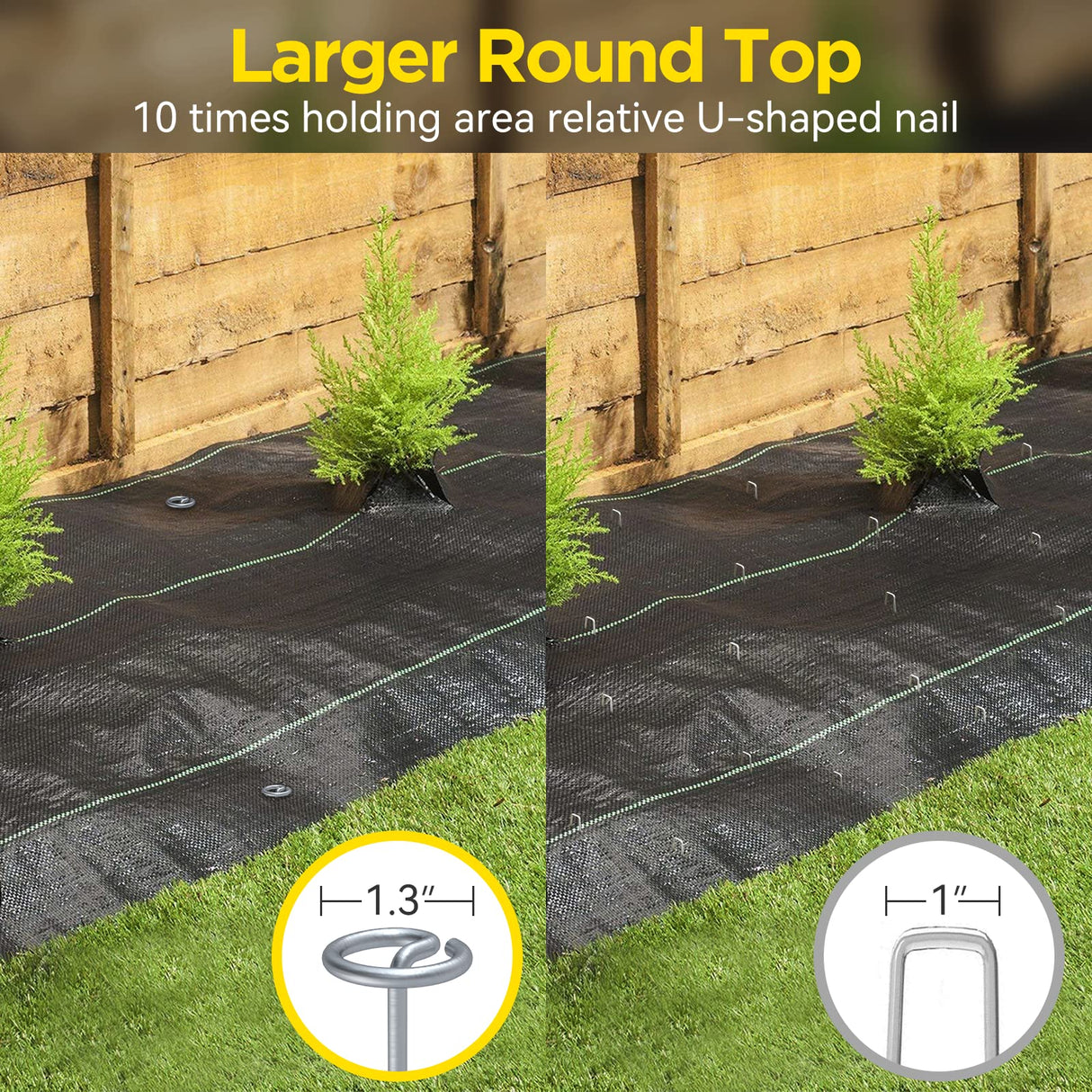 GZBEVITAR Landscape Fabric Stakes, 8 Gauge Circle Top Landscape Pins