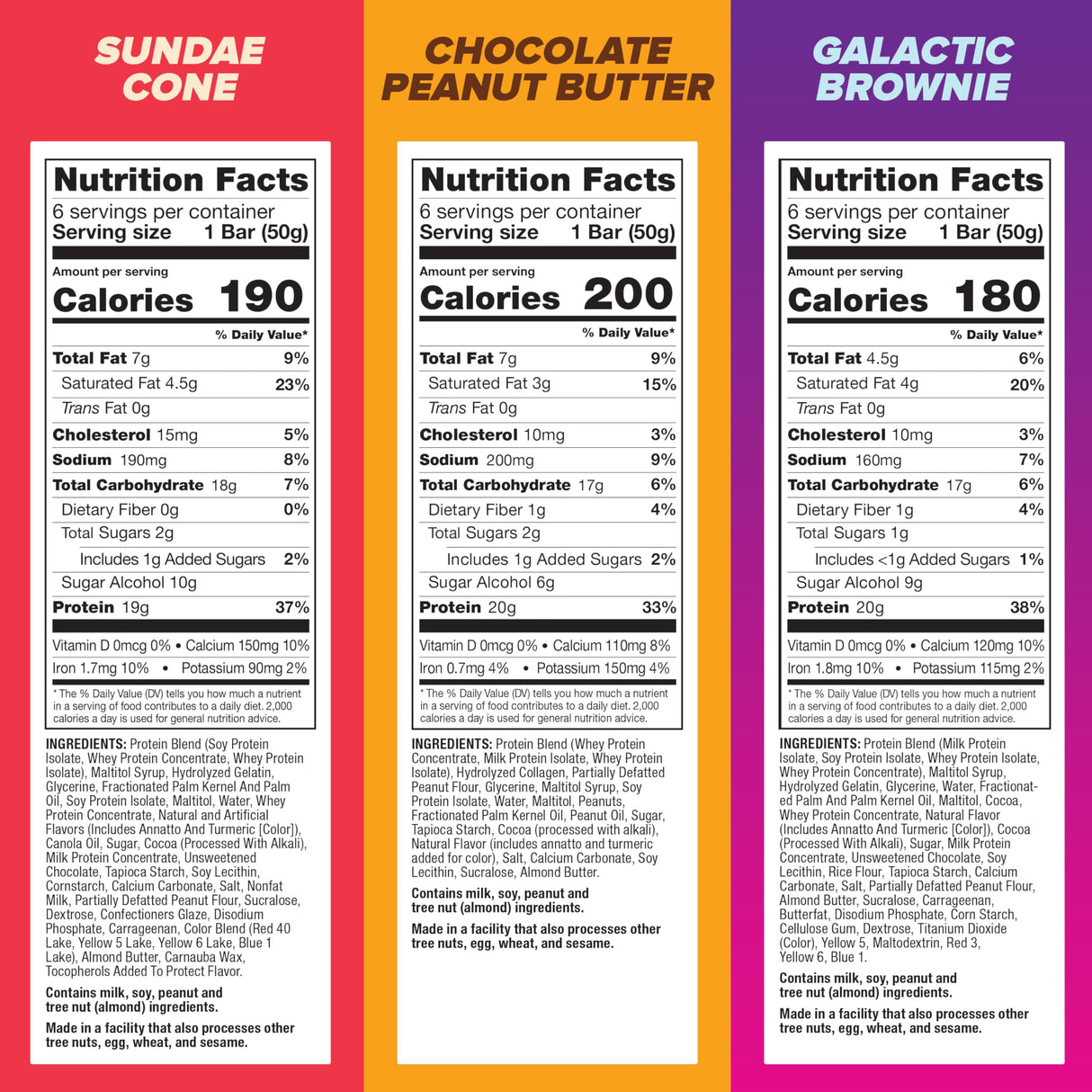 Pure Protein 18 Count Variety Pack - Galactic Brownie, Sundae Cone, Chocolate Peanut Butter