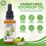 Best Nature's Cosmetics Virgin Soursop Graviola Guanabana Oil (Organic, Undiluted, Cold Pressed, Unrefined) 4 oz / 120 ml – Natural Moisturizer for Dry and Damaged Skin.