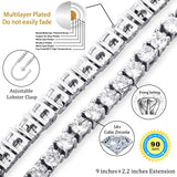TOPGRILLZ Tennis Ankle Bracelet Anklet for Women, 3mm White Golden, 9 Inch