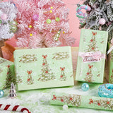 WRAPAHOLIC 30 Inch Jumbo Reversible Christmas Wrapping Paper - 30 Inch x 33 Feet - Light Green Christmas Tree Wrapping Paper for Xmas Holiday, Party Celebration