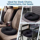 5 STARS UNITED Donut Pillow Hemorrhoid Tailbone Cushion – Large Chair Pad for Pain Relief – Coccyx, Prostate, Sciatica, Pelvic Floor, Pressure Sores, Pregnancy, Postpartum Recovery, Arctic Black