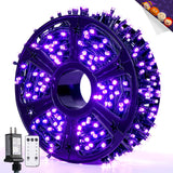 JMEXSUSS 400 LED Purple Halloween Lights Outdoor: 132ft Purple Lights Plug in with Remote - Indoor String Light for Halloween Christmas Decorations