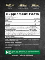 Nature's Truth Super Greens Superfood Powder Supplement | Fruit & Vegetables Blend | Juice & Smoothie Mix | 9.88 oz | Vegan, Non-GMO & Gluten Free