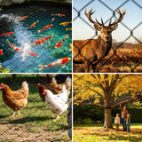 Jollybower Bird Netting 25'x50' Heavy Duty Nylon, 3/4" Square Mesh Poultry Chicken Coop Netting, Garden Netting for Fruit Trees Plants Against Hawks Wild Animals