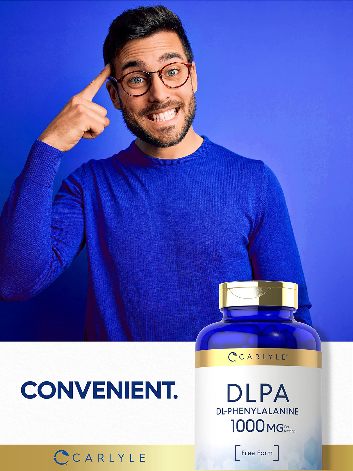 Carlyle DL-Phenylalanine | 1000mg | 180 Capsules | Non-GMO and Gluten Free Formula | DLPA Free Form Supplement