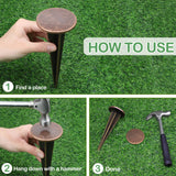 Zealor 4 Pack Permanent Property Line Markers, 7x3 Inch Brass Boundary Markers for Property Land Survey Stakes Heavy Duty Survey Pin for Home Depot Septic Tank Yard Paver Ground Landscape Surveying