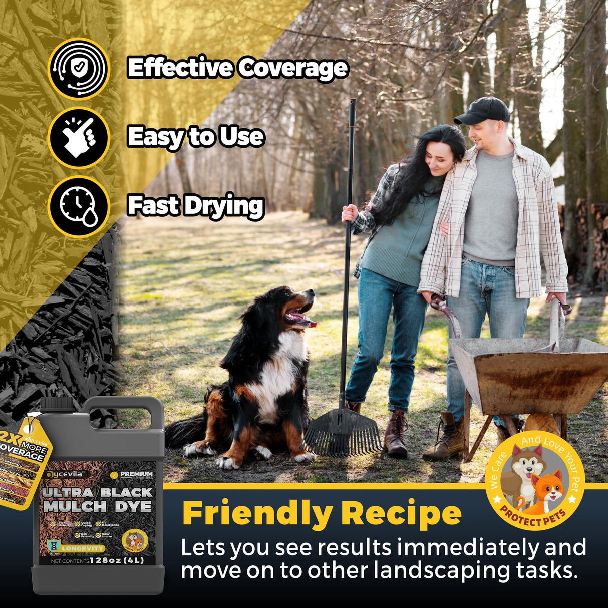 32 oz Black Mulch Dye Concentrate, Liquid Mulch Dye for Landscaping