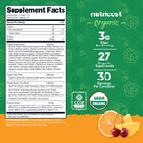 Nutricost Organic Super Greens Powder (30 Servings) Orange Sunrise Flavor - Superfood Supplement Drink Mix