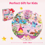 SYNARRY Unicorn Princess Mermaid Fairy Floor Puzzles for Kids Ages 3-5