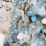 Sea Team Shatterproof Clear Plastic Christmas Ball Ornaments Decorative Xmas Balls Baubles Set with Stuffed Delicate Decorations (60mm/2.36 inch 30-Pack, Babyblue)