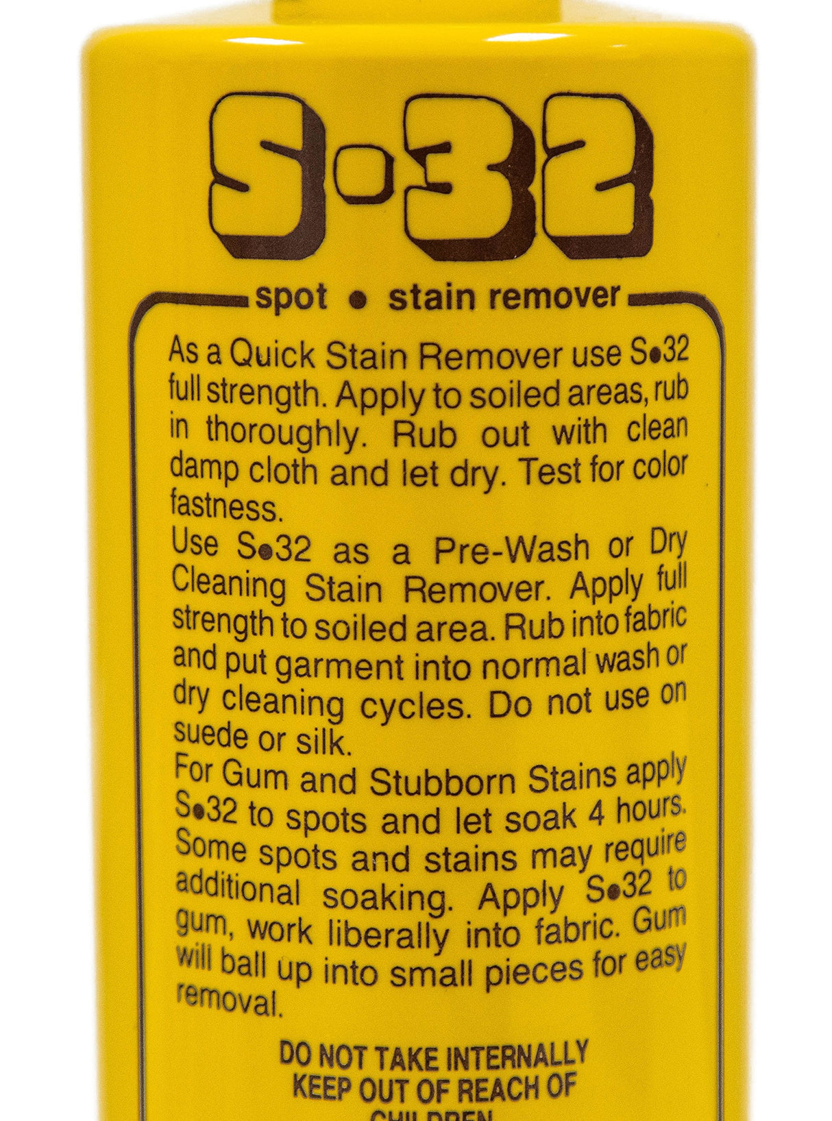 S-32 Spot Stain Remover, Safely Removes Stubborn Spots and Stains, Commercial Use, Household Needs, 15.2 Ounces, 4 Pack