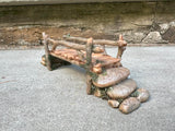 Mokoboho Fairy Garden Bridge, Acrylic, Stone and Log Design, 7.5" Wide