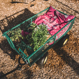 Backyard Expressions Heavy Duty Garden Cart 400 lb Utility Wagon Cart with Removable Mesh Sides, Powder-Coated Steel Bed, Pneumatic Tires, Pull Handle Yard Cart