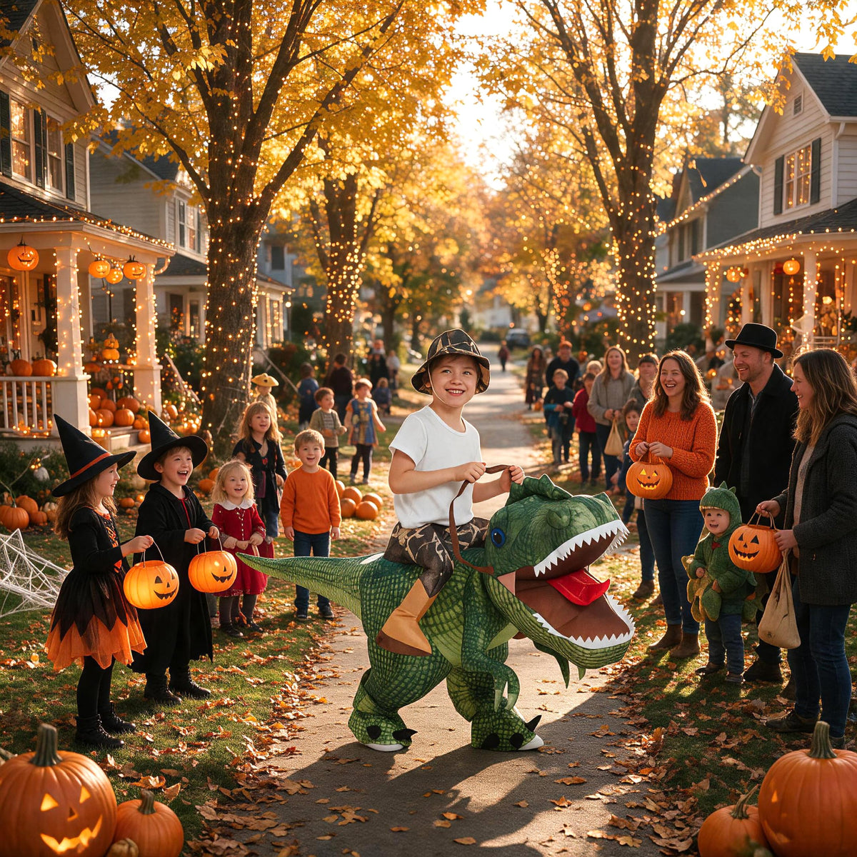 Inflatable Dinosaur Costume for Kids,Blow Up Halloween T Rex Suit (4-6Yrs)