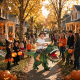 Inflatable Dinosaur Costume for Kids,Blow Up Halloween T Rex Suit (4-6Yrs)
