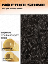 GORGIUS Glueless Curly Lace Front Wig Pre Plucked Middle Part Closure Wig 20 Inch Natural Black Pre Cut Synthetic Curl Wig Upgraded with Premium Human-Hair-Like Fiber