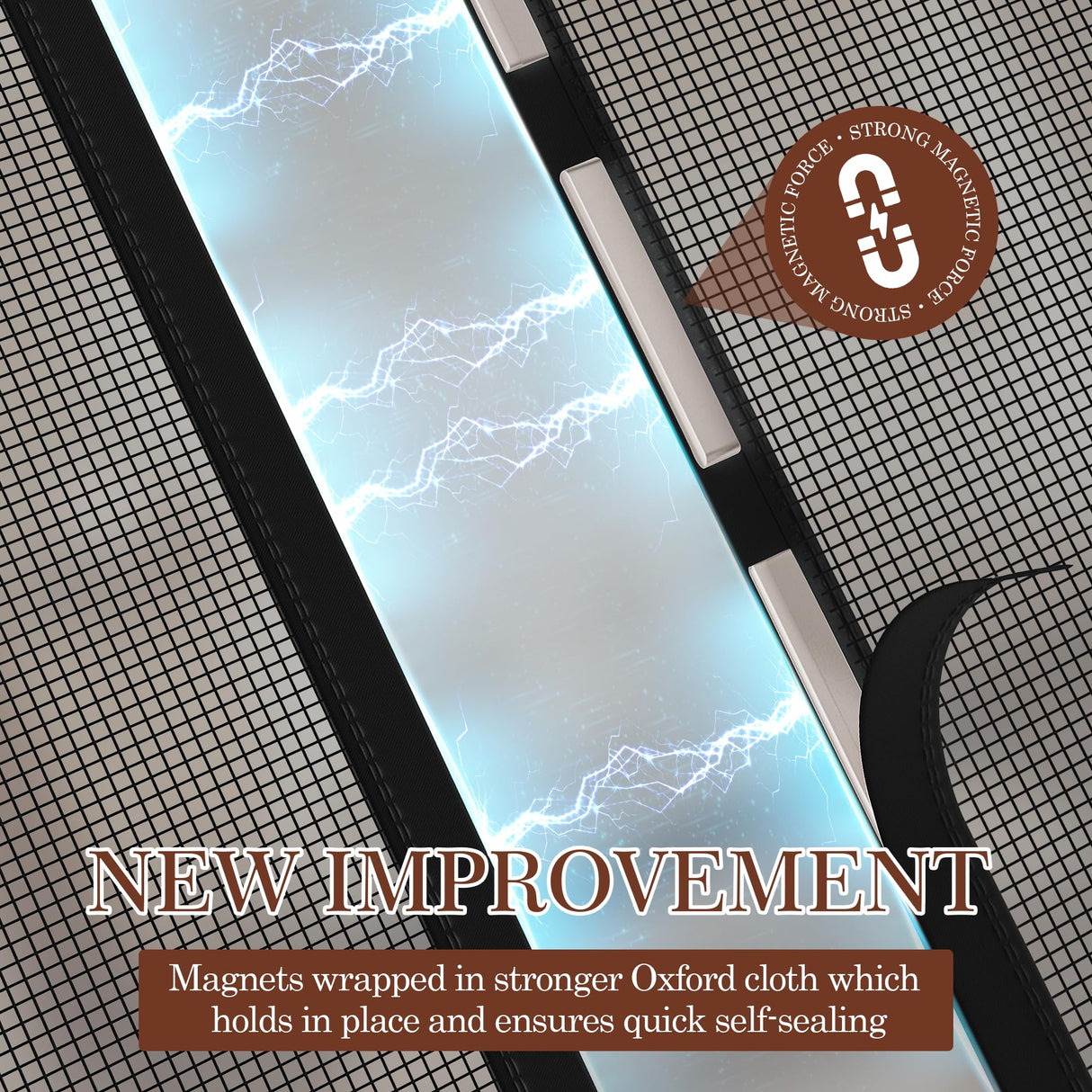 Yotache Magnetic Screen Door Fits Door Size 60"x78", Screen Size 62"x79" Double-Sided Opening Reinforced Mesh with Strong Magnets for Front, Patio Sliding Door