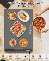 Warming Mat for Food -Electric Food Warming Tray (24"x16"), Rapid Full-Surface Heating, Portable & Rollable Versatile Food Warmer for Countertop, Perfect for Gatherings, Parties &Everyday Use(GRAY)