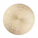 Snowkingdom Round Gold Placemats Set of 12, Gold Vinyl Metallic 15 Inch Round Placemat, Washable Wipeable Hollow Place Mats Non Slip Dining Table Mats for Halloween Wedding Party Christmas Decoration