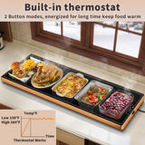 Warming Mat for Food (Extra Long 47"x12"), Warming Trays for Buffets Party & Daily Use, Temperature Control Food Warmer, Full Surface Warm Tempered Glass Food Warming Mat, Black Electric Warming Tray