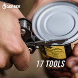 Gerber Gear Truss 17-in-1 Multitool with Pocket Knife and Needle Nose Pliers - Gifts for Men, Compact EDC Gear, Black with Standard Sheath