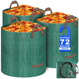 Remiawy Reusable Yard Waste Bags, 3 Packs 72 Gallons Lawn and Leaf Garden Bags with Reinforced Carry Handles Heavy Duty Garden Waste Bags Camping Yard Recycling Trash Bags for Debris Leaves Grass