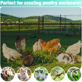 Plastic Mesh Fence Sheet 15.7IN x 50FT - 0.3IN Opening Plastic Chicken Wire Netting Roll Durable for Dogs, Poultry, Puppy, Garden Snake Barrier with 50 Pcs Zip Ties - Black