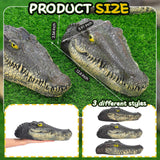 Silipull 3 Pcs Floating Alligator Head Decoy Pool Accessories 12.6 Inch Fake Alligator Pool Float Decoy for Goose, Duck Control, Garden and Patio Accessories (Classic)