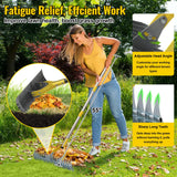 Thatch Rake, 2 in 1 Stainless Steel Garden Rake for Thatch Leaves,55” Heavy Duty 19 Tines Lawn Manual Dethatcher with Adjustable Head,Thatching Rakes for Lawn Yard Grass,Debris Removal, Soil Loosen