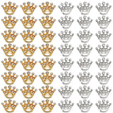 Okllen 48 Pieces Small Crown Brooches, Silver Gold Crown Pins, Fashion Rhinestone Brooch Pins for Women, Men, Lapel, Sashes, Wedding