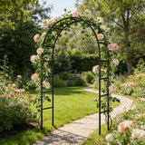 SCENDOR Iron Pergola Arbor Practical, 7.9 Feet High x 4.6 Feet Wide, Assemble Easily for Various Climbing Plant Wedding Garden Arch Bridal Party Decoration Wide Arbor