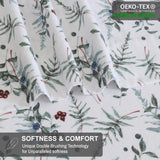 RUVANTI Flannel Sheets Queen Size 6 Pcs - 100% Cotton Double Brushed Bed Sheets, Deep Pockets 16 Inches Queen Sheet Set, All Seasons Breathable, Extra Soft & Comfy, Christmas Attraction