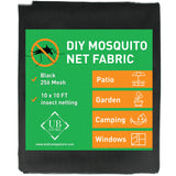 Black DIY Mosquito Net Fabric | 10x10 FT Netting | Insect Cover for Garden