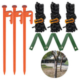 Tree Stake Kit – Heavy Duty Tree Stakes and Supports for Leaning Trees – Metal Stake for Straightening Kit with 3 Set Tree Stakes, for Staking and 13.12 Feet Tree Rope